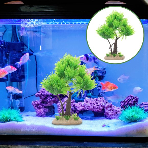 FOMIYES De Árbol Artificial Para Acuario Con Modelado En Plástico Para Embellecer Peceras