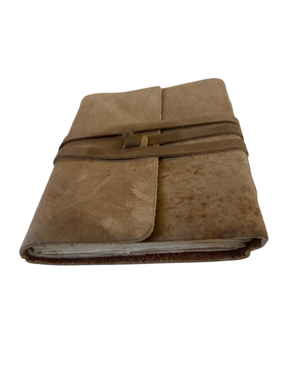 Handmade Leather Journal with Lined Paper, Vintage Wrap Closure Notebook, Lightweight Travel Diary, 5x7 Inch