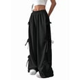 thumbnail image 3 of Women'S Loose Sweatpants Elastic Waist Casual Wide Leg Pants with Pockets Y2K Travel Pants Black M, 3 of 10