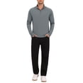thumbnail image 2 of INSPIRE CHIC Men's 1/4 Pullover Zip Long Sleeve Sun Protection Athletic T-Shirts M Dark Gray, 2 of 6