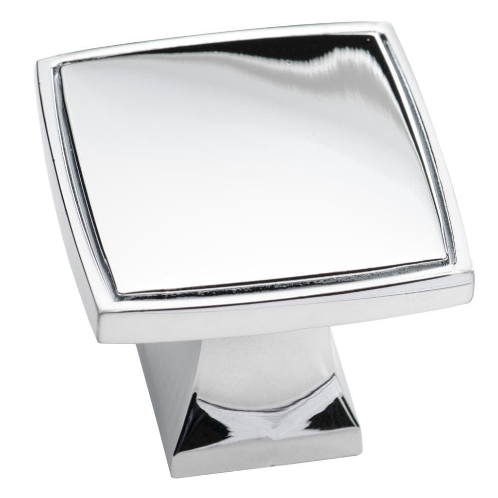 Southern Hills Polished Chrome Knobs, 1 3/8 Inch Square (Pack
