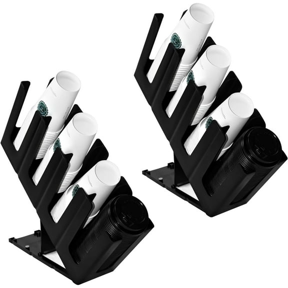 2Pack Paper Cup and Lid Holder,Disposable Coffee Cup Organizer,4 Compartment Disposable Cup Dispenser Organized Storage with Holder for Countertop Coffee Station Bar Kitchen Restaurant Office