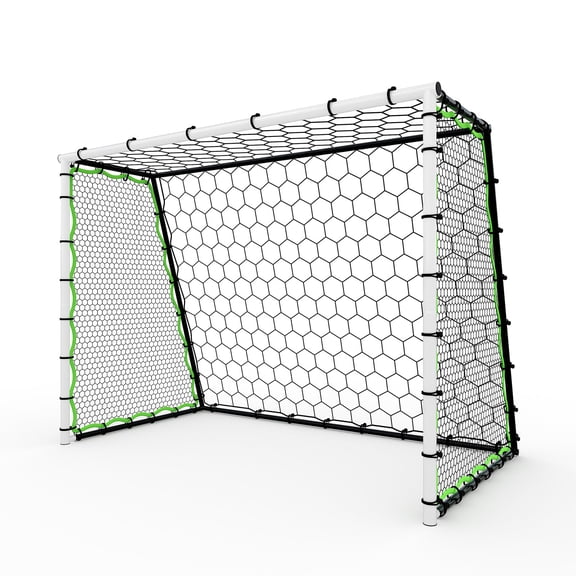3-in-1 Soccer Rebounder Net 7x5ft, Large Football Goal Trainer with High, Low Shot Zones, Durable Steel Frame, for, Passing, Ball Control, Solo, Team Skill Practice