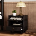 thumbnail image 2 of Elegant Wooden Nightstand With & 1 Drawer, Black Bedroom Piece Featuring Decoration Drawer For, 2 of 5