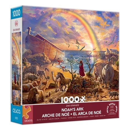 Ceaco Zak Kinkade Noah's Ark 1000-PC Interlocking Jigsaw Puzzle for Adults Ages 14+