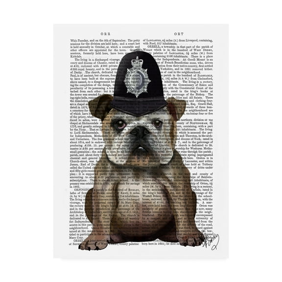 Trademark Fine Art 'Bulldog Policeman' Canvas Art by Fab Funky