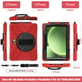thumbnail image 2 of For Samsung Galaxy Tab Active5 Pro/Active4 Pro 10.1 inch Case SM-X350/X356/SM-T630/T636, 360 Hand Strap, Shoulder Strap, Kickstand, Rugged Drop Protection, Red, 2 of 6