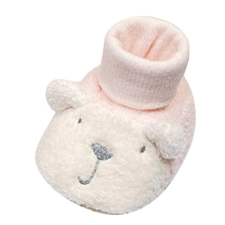 

Fashion Baby Shoes Winter Children Infants Toddler Shoes Boys And Girls Non Slip Flat Socks Shoes Slip On Plush Warm And Comfort Cute Cartoon Bear