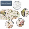 thumbnail image 3 of Birds and Butterflies Round Tablecloth Retro Natural Tree Branch Flower Watercolor Painting Fitted Table Cover Washable Tablecloths for Kitchen Dining Party 44 inch, 3 of 4
