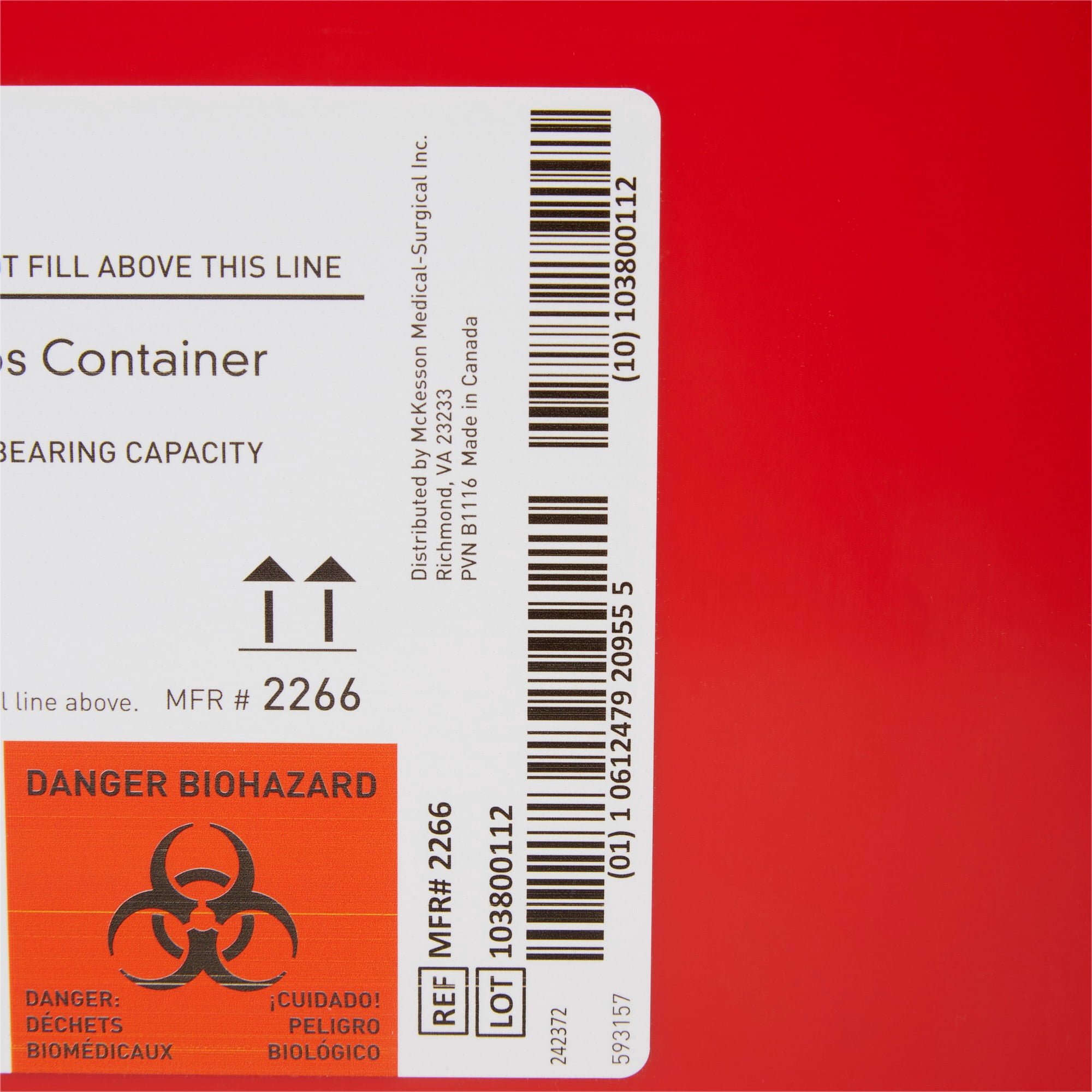 McKesson Biohazard Sharps Container, Puncture-Resistant Lockable
