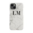 thumbnail image 1 of Personalised White Calacatta Marble Initials iPhone 15 Case,iPhone 12, 1 of 4