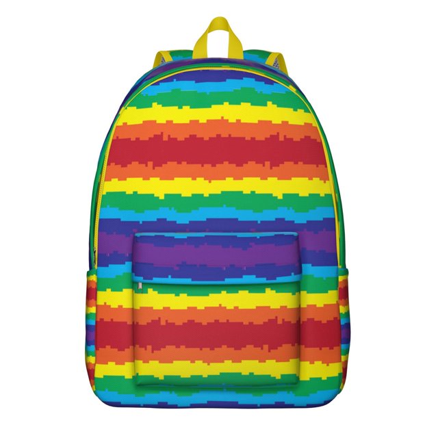 Colorful Abstract Art Backpack, Fashionable School Bag with Psychedelic Tie Dye Pattern, Rainbow Gradient, and Graffiti Pop Art Vibe