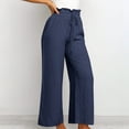 thumbnail image 7 of Wiyuqeen Womens Ctton Linen Pants Loose Casual High Waisted Wide Leg Pants Summer Trendy Straight Leg Trousers with Pocket, 7 of 7