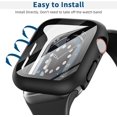 thumbnail image 4 of IBAOLEA [2 Pack] Compatible for IBAOLEA Watch Case 44mm Series SE 6 5 4 , Shockproof Rugged Hard PC Bumper Case with Tempered Glass Screen Protector for iWatch Cover Case - 44mm Black. Black 44mm, 4 of 7