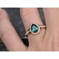 thumbnail image 2 of HeartsAndYou 2.1ct Natural Green Emerald Halo Stylish Engagement Ring 14k SOLID Rose Gold, 2 of 9