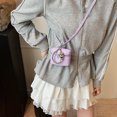 thumbnail image 4 of Mini Square Crossbody Bag for Women Box Shoulder Bag PU Leather Cute Purse with Zipper and Love Wristlet for Shopping Travel (Black/Pink/Silver/White/Purple), 4 of 10