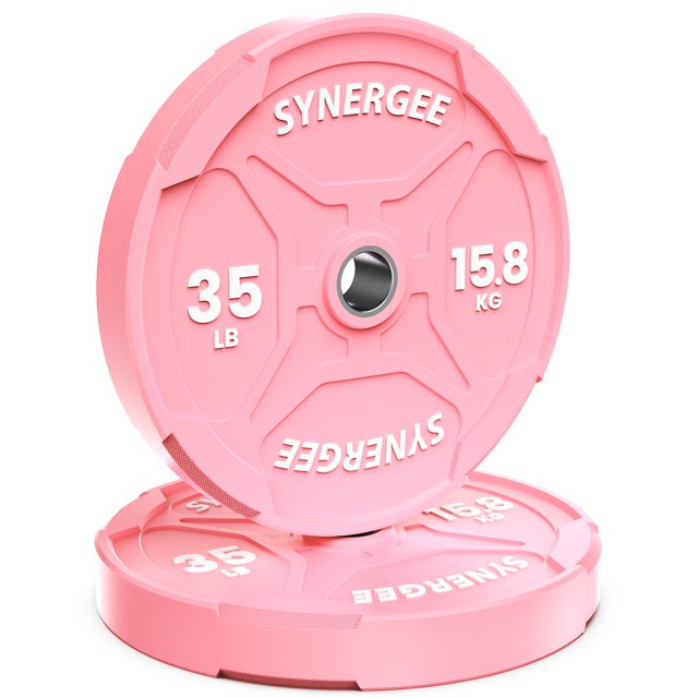 Synergee Bumper Plates – Durable Olympic Weight Plates, Low-Bounce Rubber for Strength Training, Powerlifting, and Functional Workouts.