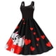 thumbnail image 1 of Vestido de verano Vestido vintage Vestido elegante sin mangas con estampado de mujer - Vestido de fiesta de noche con cuello en O Fridja  qw807, 1 of 1