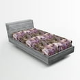 thumbnail image 2 of Ambesonne Flowers Fitted Sheet, Watercolor Meadow Flowers, Twin Size, Mauve Army Green and Rose, 2 of 5