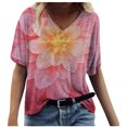 thumbnail image 2 of Puntoco Moda Mujer Verano Impreso Manga Corta Cuello Redondo Camiseta Casual Camisetas Puntoco Puntoco-3892, 2 of 6