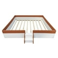 thumbnail image 5 of Ocuuziisu King Size Upholstered Daybed Frame with Fence and Stairs, Brown and White, 5 of 9