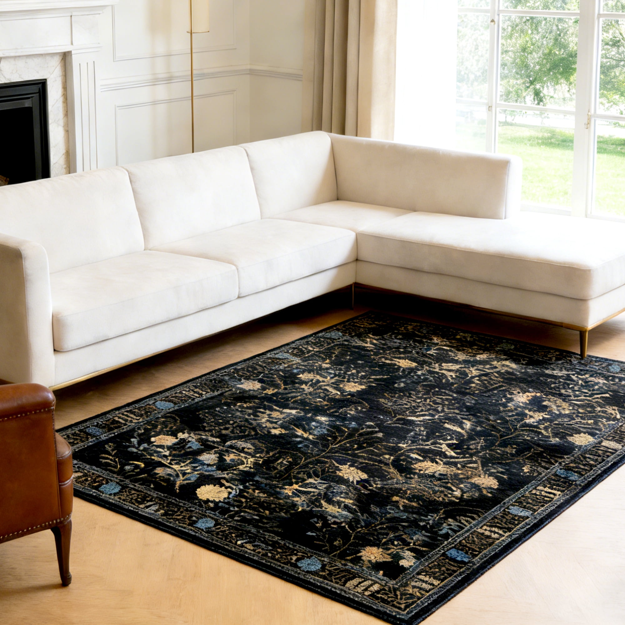 Area Rug for Living Room, Vintage Retro Boho Rug, Washable Non Slip & Low Pile Carpet for Living Room, Bedroom, Dining Room