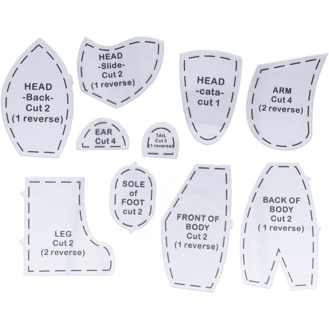 HUGFEGWE 10 Pcs Motifs d'Ours en Mémoire de Forme, Ensemble de Règles en Acrylique, Règles et Modèles d'Ours en Mémoire de Forme pour Débutants (S UA824-0486)
