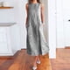 thumbnail image 1 of WILLBEST Vestidos Casuales para Mujer Fiesta Vestido de Moda para Mujer con Estampado de Rayas y Bolsillos con Cremallera Vestido Ajustado sin Mangas con Cuello Redondo Grande​​, 1 of 3