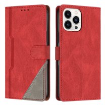 SaniMore Wallet Case for iPhone 13 Pro Max, Magnetic PU Leather [RFID Blocking] Card Slot Wrist Strap Folio Cover with Kickstand & Wireless Charging TPU Shockproof Interior Cover, Red