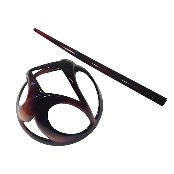 Parcelona French Rhombus Cutout Shell Cellulose Chignon Bun Cover Cap with Stick