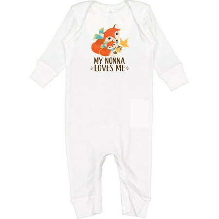 Inktastic My Nonna Loves Me Grandchild Cute Fox Baby Romper Coveralls