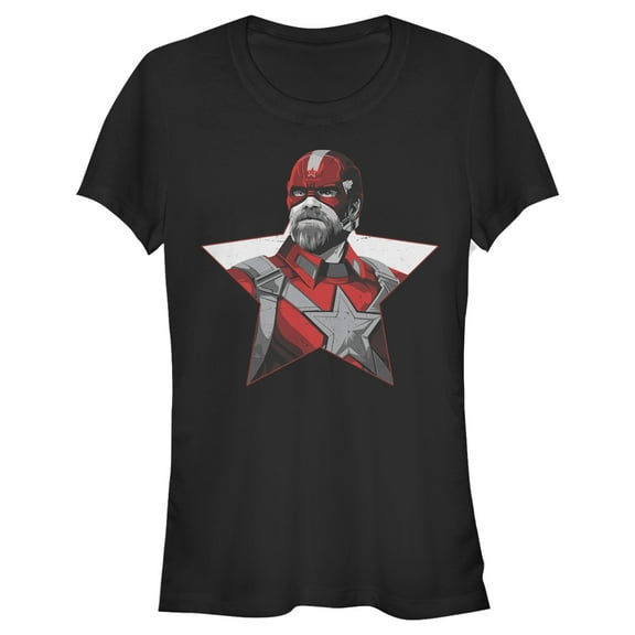 Junior's Marvel Black Widow Guardian Star Portrait  Graphic Tee Black X Large
