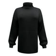 thumbnail image 2 of Gibobby Suéter de Punto, Suéteres de otoño para mujer 2023 de gran tamaño, cuello alto grueso, suéter de punto grueso(Negro,XG), 2 of 5