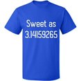 thumbnail image 1 of Unisex T-Shirt, Sweet As Pi, Slim Fit, Short Sleeve Sweater - Royal Blue 2X-Large, 1 of 2