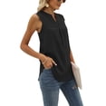 thumbnail image 2 of Txlixc - Camiseta sin mangas para mujer, color sólido para adultos, con ribete de encaje, sin mangas, con cuello en V, chaleco suelto Txlixc Moda, 2 of 4