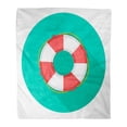 thumbnail image 1 of POGLIP Flannel Throw Blanket Red Rescue Life Buoy Ring Assistance Beach Belt Circle Soft for Bed Sofa and Couch 58x80 Inches, 1 of 1