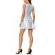 thumbnail image 3 of Vestido sin mangas de cintura alta brillante y ajustado para mujer Inspire Chic, mini vestido plateado talla S, 3 of 7