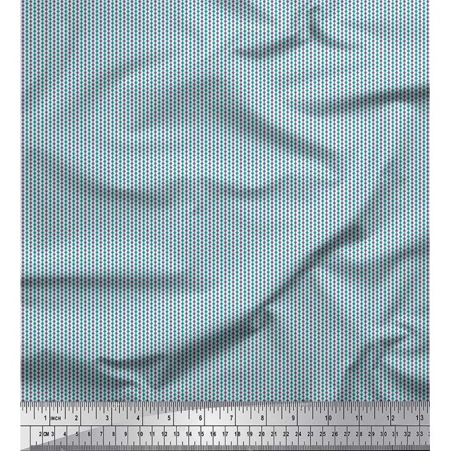 Soimoi Satin Silk Fabric Geometric Small Printed Fabric 1 Yard 42 Inch Wide