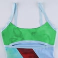 thumbnail image 2 of Mini vestido sexy con cuello halter y recorte para mujer Y2K Rainbow Girl Printed Backless Lace Up Bodycon Dress Vestidos de playa tropical Fokelyi WRLF-96-2, 2 of 6