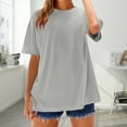 thumbnail image 5 of V-Neck Women's Short Sleeve T-shirt Women'S Loose And Comfortable Oversized Trendy T Shirt Top,Gray Women's Short sleeve T-shirt XXXL, 5 of 9