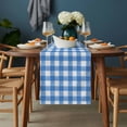 thumbnail image 2 of Blue Table Runner - 90 Inch Long, Kitchen Dining Table Runner Dresser Scarves, Country French Rustic Buffalo Plaid Modern Art Farmhouse Decor for Coffee Tables Wedding Party Banquet, 2 of 8