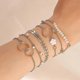 thumbnail image 2 of Conjunto de pulseras geométricas sencillas con círculos, borlas de flores y hojas. Conjunto de 6 pulseras circulares., 2 of 5
