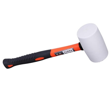 

White Rubber Hammer Mallet Fibreglass Shaft Handle With Grip 20oz