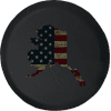 Alaska - Distressed American Flag Spare Tire Cover Jeep RV