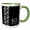Green/White, variant on 3drose, Monogram Initial K in White Lace Over Black Background, 11oz Two-tone Yellow Mug