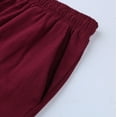 thumbnail image 5 of Cotton Linen Pants Women Spring Summer Elastic Waist Drawstring Wide Straight Leg Loose Lounge Pants with Pockets, 5 of 9