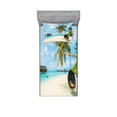 thumbnail image 2 of Ambesonne Colorful Fitted Sheet & Pillow Sham Set, Exotic Maldives Sea, Queen, Multicolor, 2 of 3