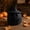 Black-C(resin), variant on Halloween Black Wicker Pumpkin Decorations,Halloween Candy Basket Lantern Pumpkin Candle Holder with Witch Hat Shape Lid,for Home Office Haunt House Halloween Party Table Decorations