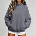 thumbnail image 4 of CQONEPT Mock Neck Sweatshirt Women Fall Fashion Turtleneck Pullover Long Sleeve Casual Fleece Sweatshirts Fall Winter Fashion Clthes XXL, 4 of 6