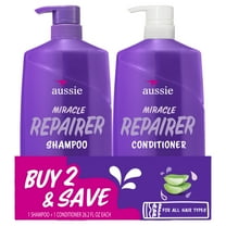 Aussie Miracle Repairer Paraben Free Shampoo & Conditioner Dual Pack for All Hair Types, 26.2 oz
